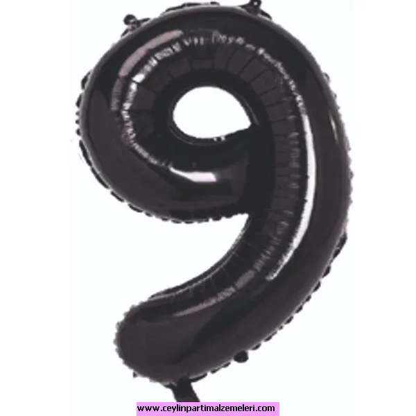 9 Rakam Siyah Folyo Balon